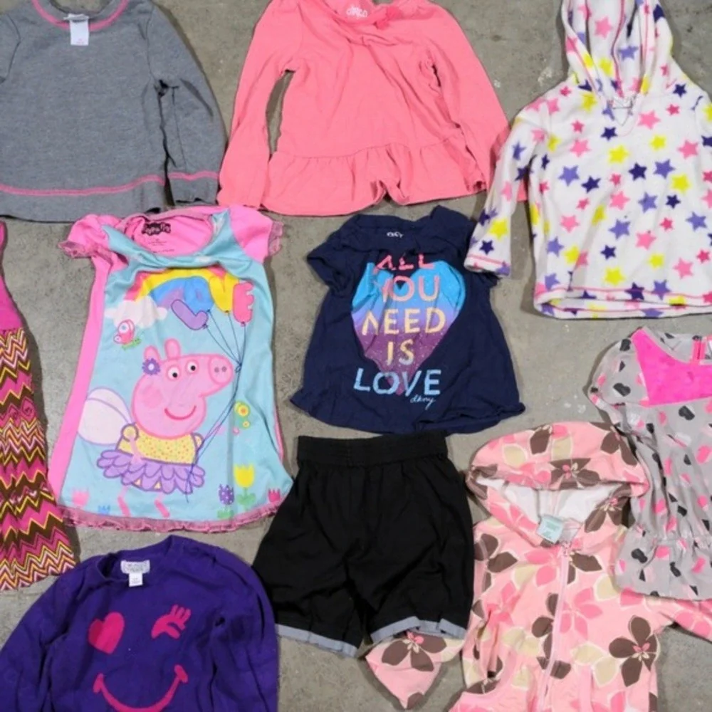 Toddler Girls 3T Clothing Lot 10pc Circo DKNY Peppa Pig Stars Hearts‎ VTG Style